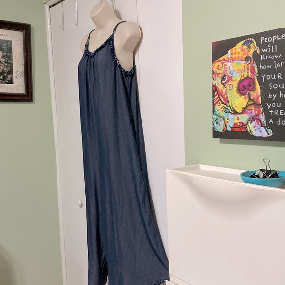 Romper Jumpsuit Chambray Denim Wide Leg Lightweight Cami  Culottes Womens Small - Picture 5 of 16